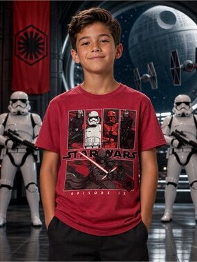 Star Wars: Episode IX The Rise of Skywalker Red Graphic T-Shirt Boy’s Size 10-12